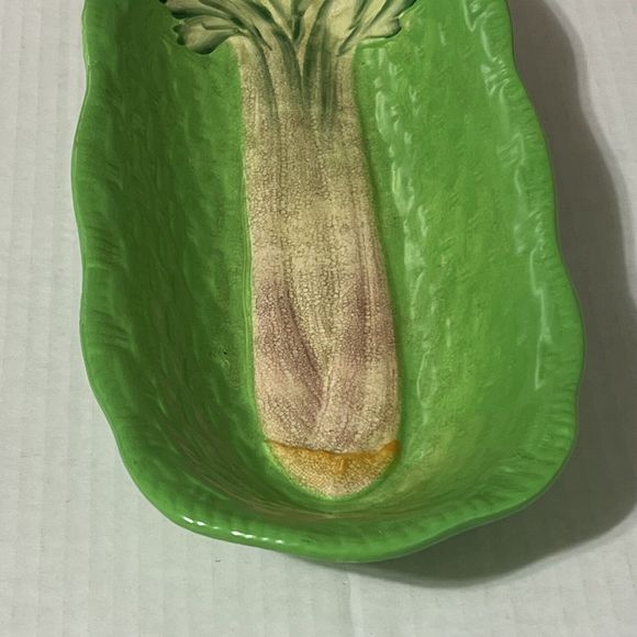 Beswick Ware Ceramic Celery Dish Boat #220 Made in England Green Basket Weave - Picture 11 of 17